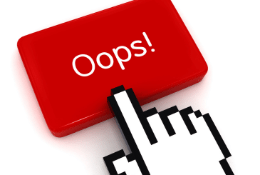 A red button that reads "Oops!" being pressed by a cursor.